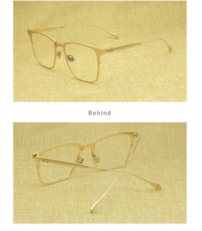 Trendy Square Metal Glasses Frame for Men and Women