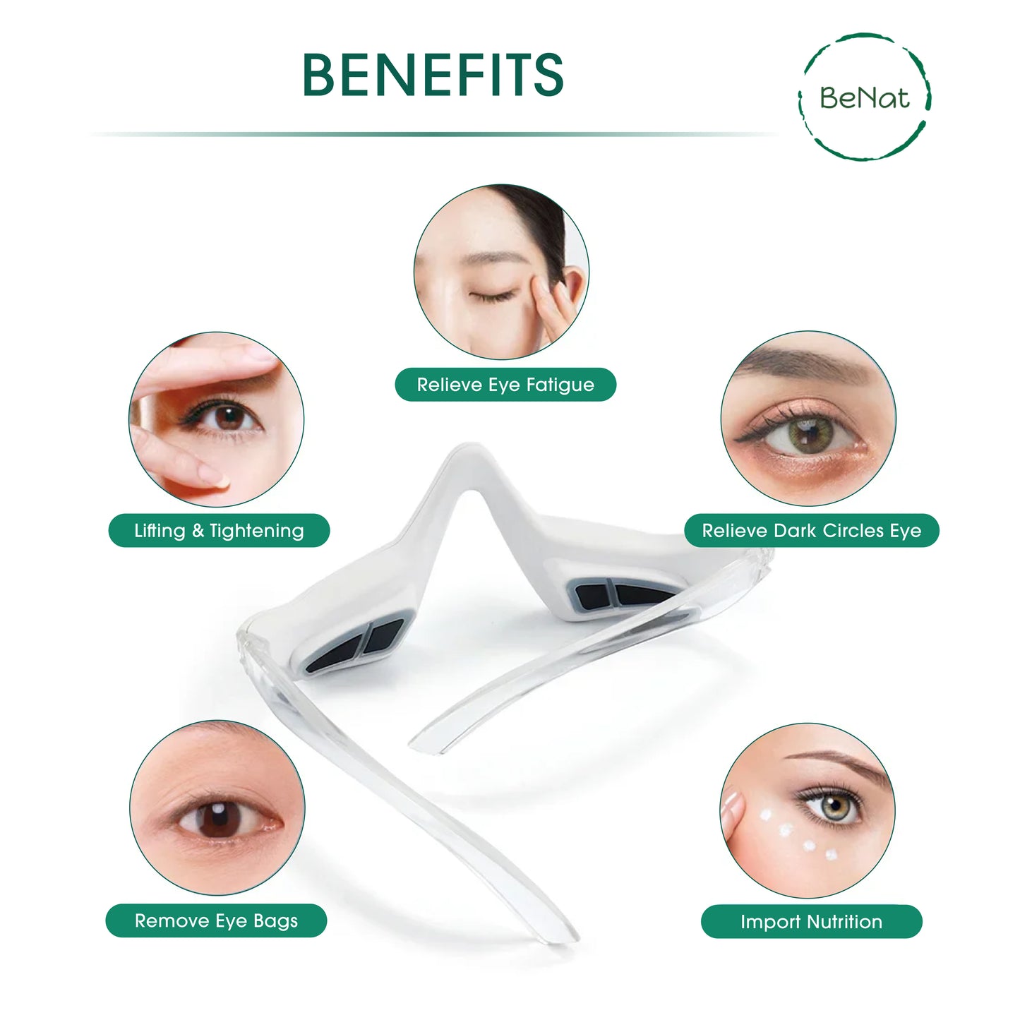 Dluxe Ave. Under-Eye Red Light Therapy Skin Rejuvenation and Relaxation Massager