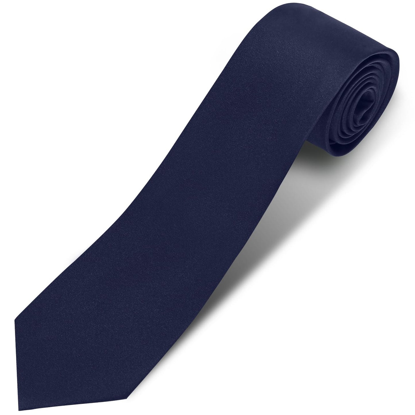 Dluxe Ave.  Mens Ties Solid Pure Color 3.15" (8CM) Necktie Plain Formal Navy Blue Ties For Men
