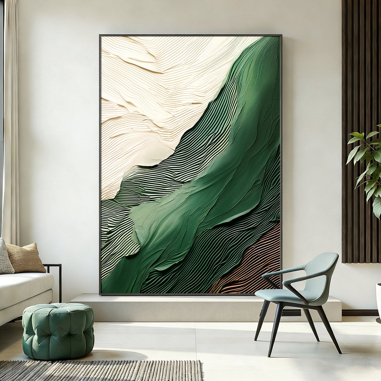 Green abstract decorative painting