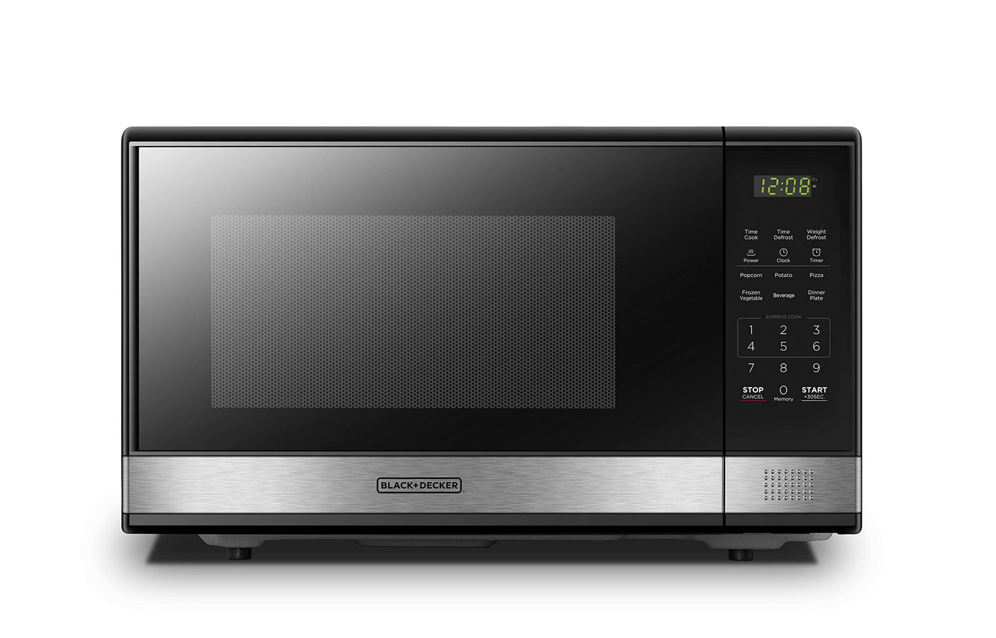 Dluxe Ave. Digital Microwave Oven 1000W 1.1cu.ft Black & Stainless Steel 1.1 Cu.ft