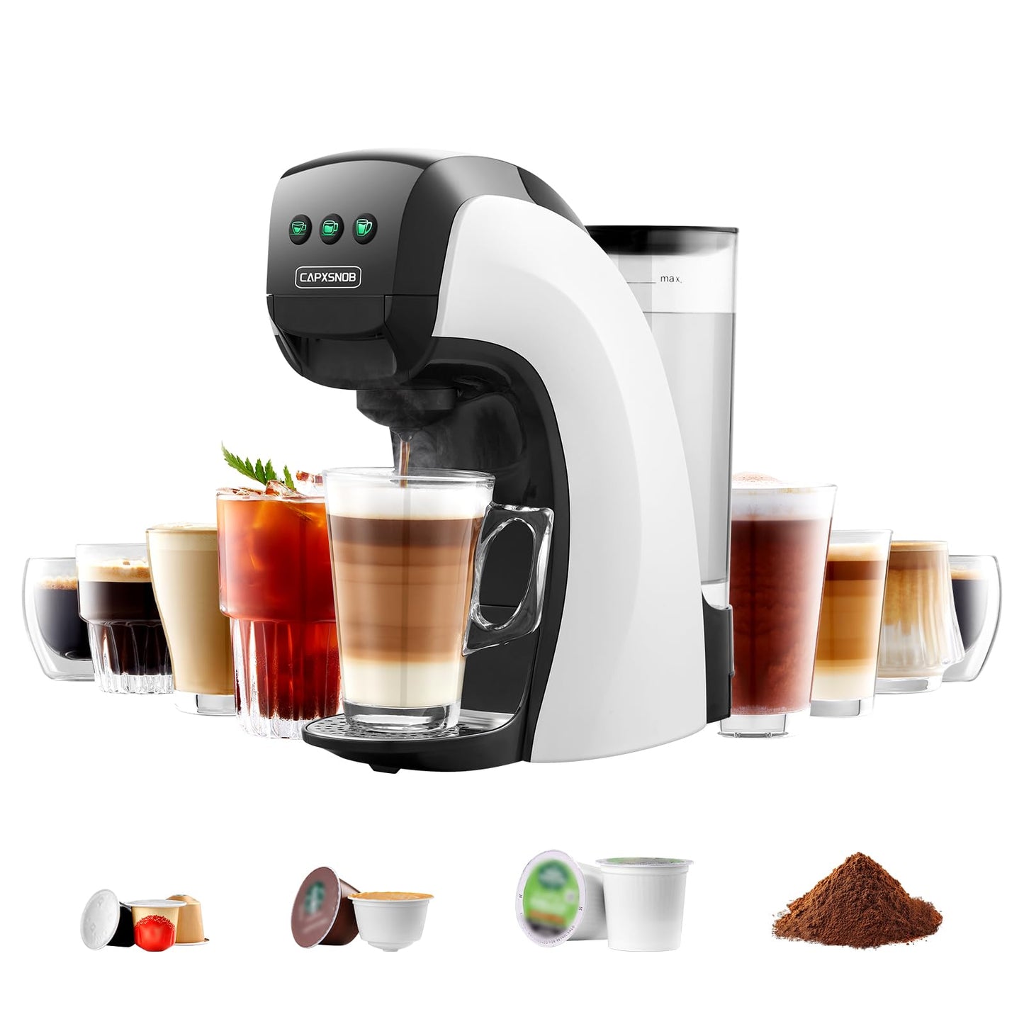 Dluxe Ave. Coffee Maker Espresso Machine/20 Bar 28 oz Reservoir