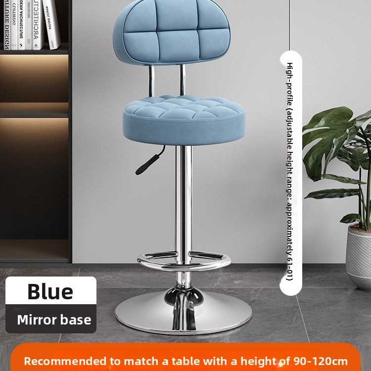 Adjustable Height Swivel Bar Stool with Backrest