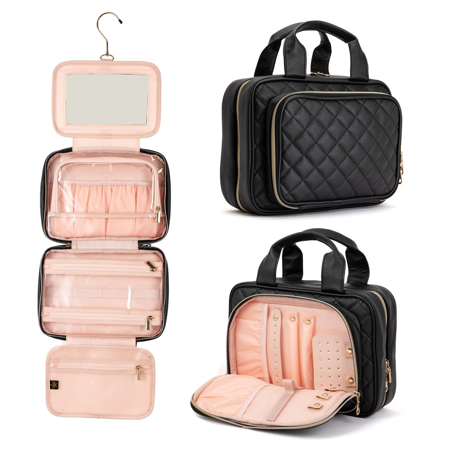 Dluxe Ave. Travel Toiletry Bag with Mirror