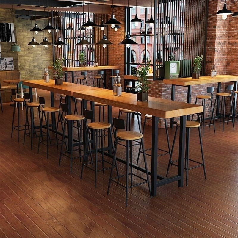 Dluxe Ave. High Stool, Bar Chair, Iron Bar Stool, Modern Solid Wood Stool, Simple Bar Chair