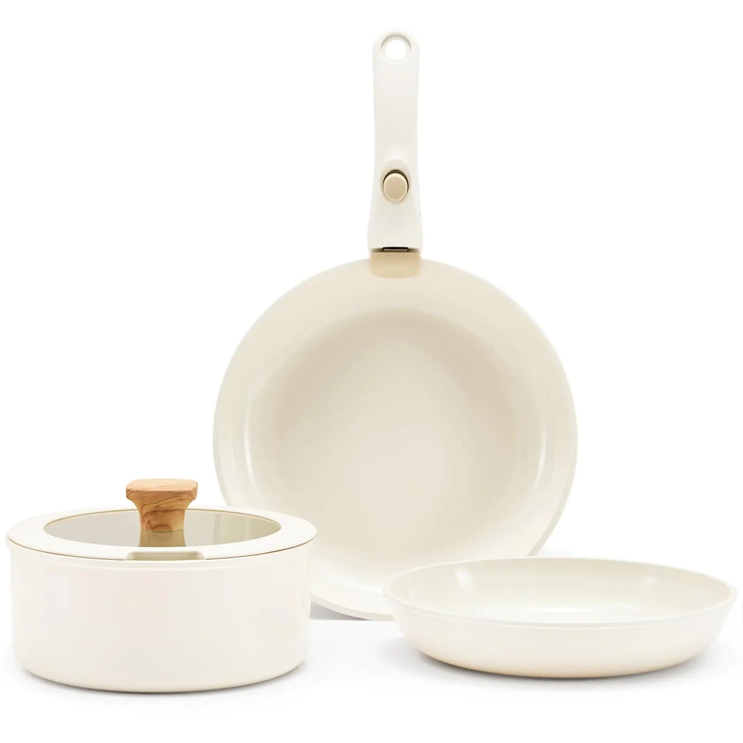 Dluxe Ave. White Pots and Pans Set/ Removable Handle Non Stick