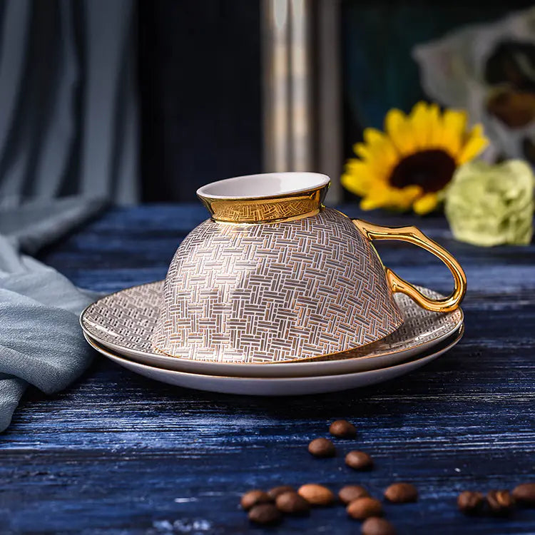 Dluxe Ave. Ceramic Coffee Cup - Round European Tea Breakfast Mug