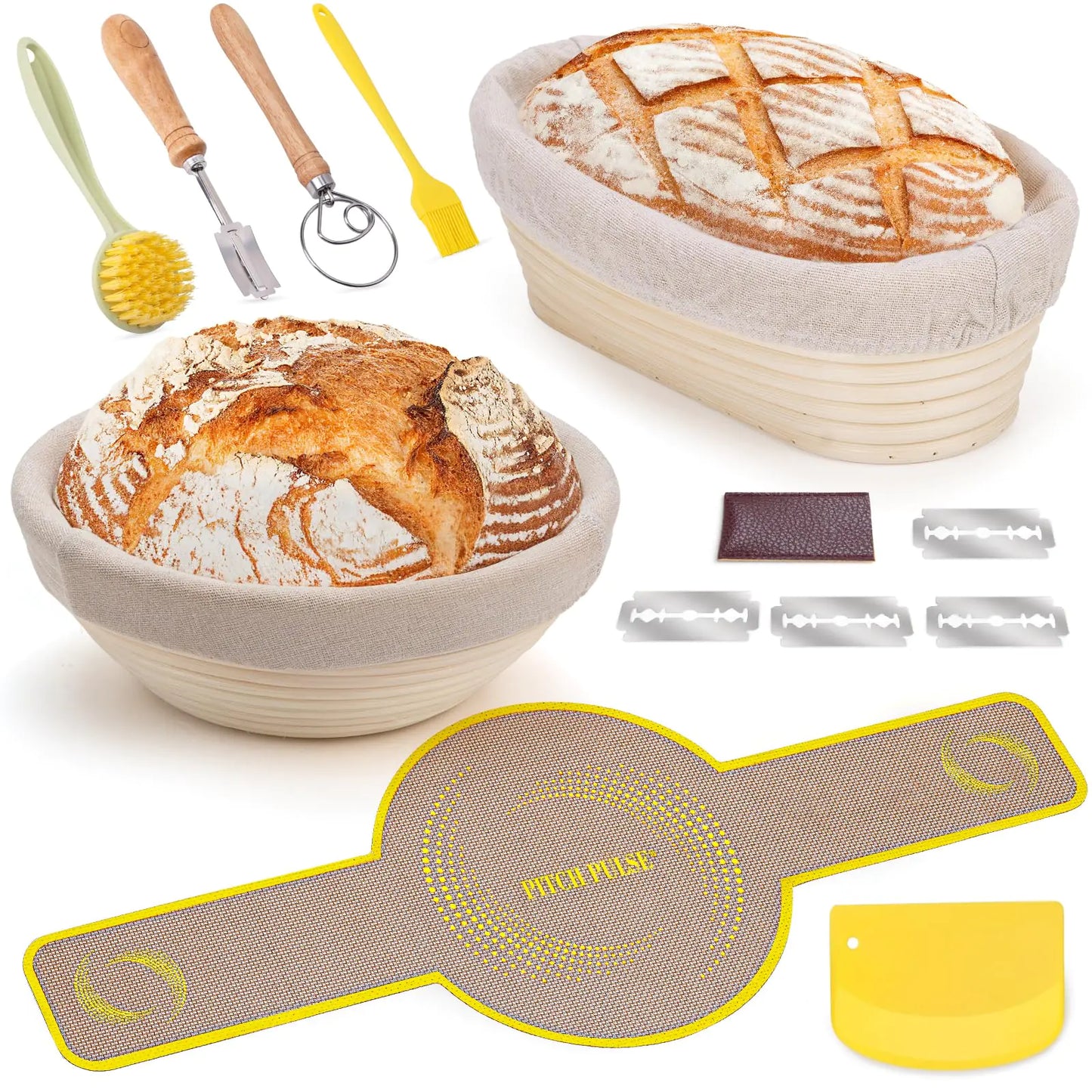 Dluxe Ave. Bread Basket Set 9 Inch Round and 10 Inch Oval