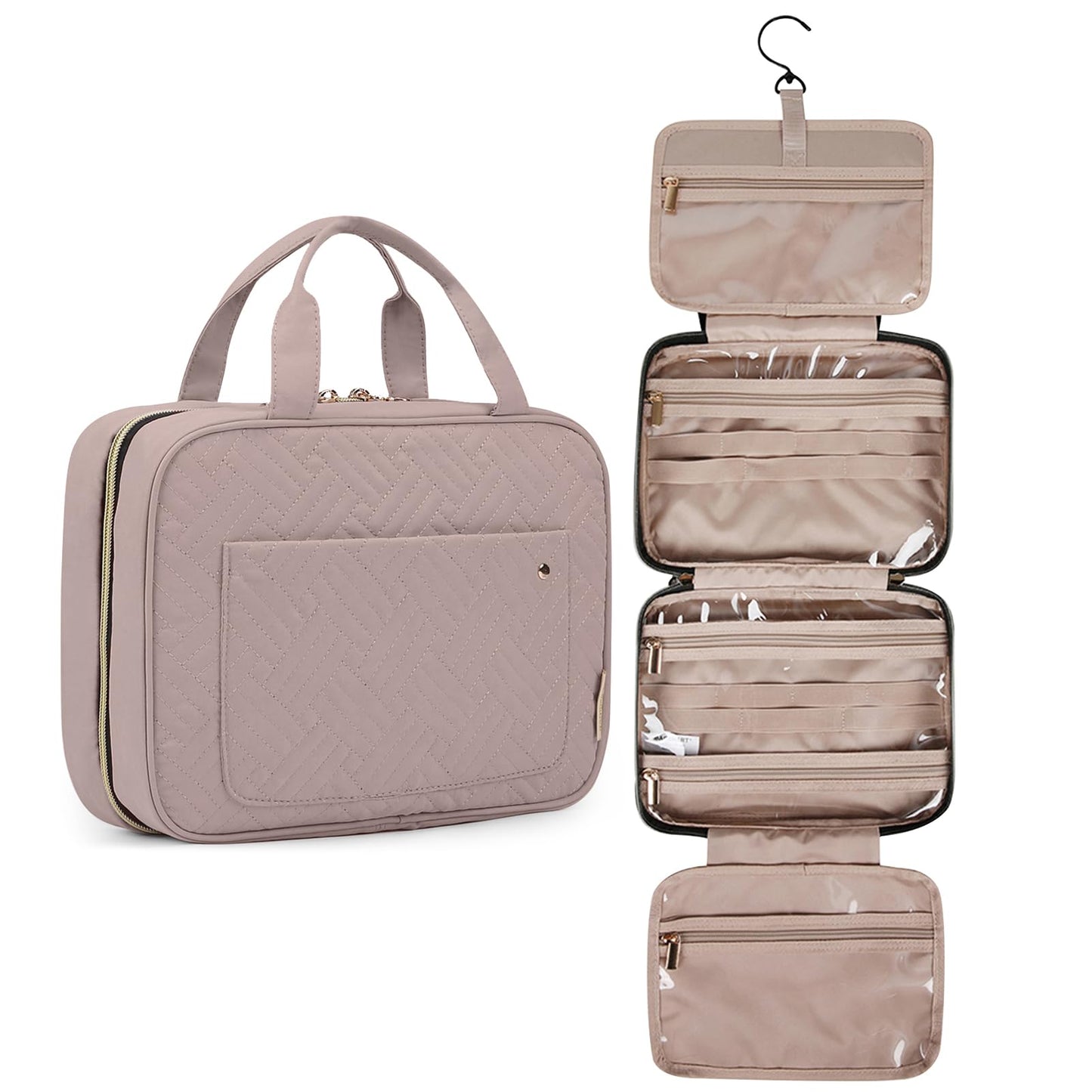 Dluxe Ave. Toiletry Bag Travel Bag with Hanging Hook/ purple