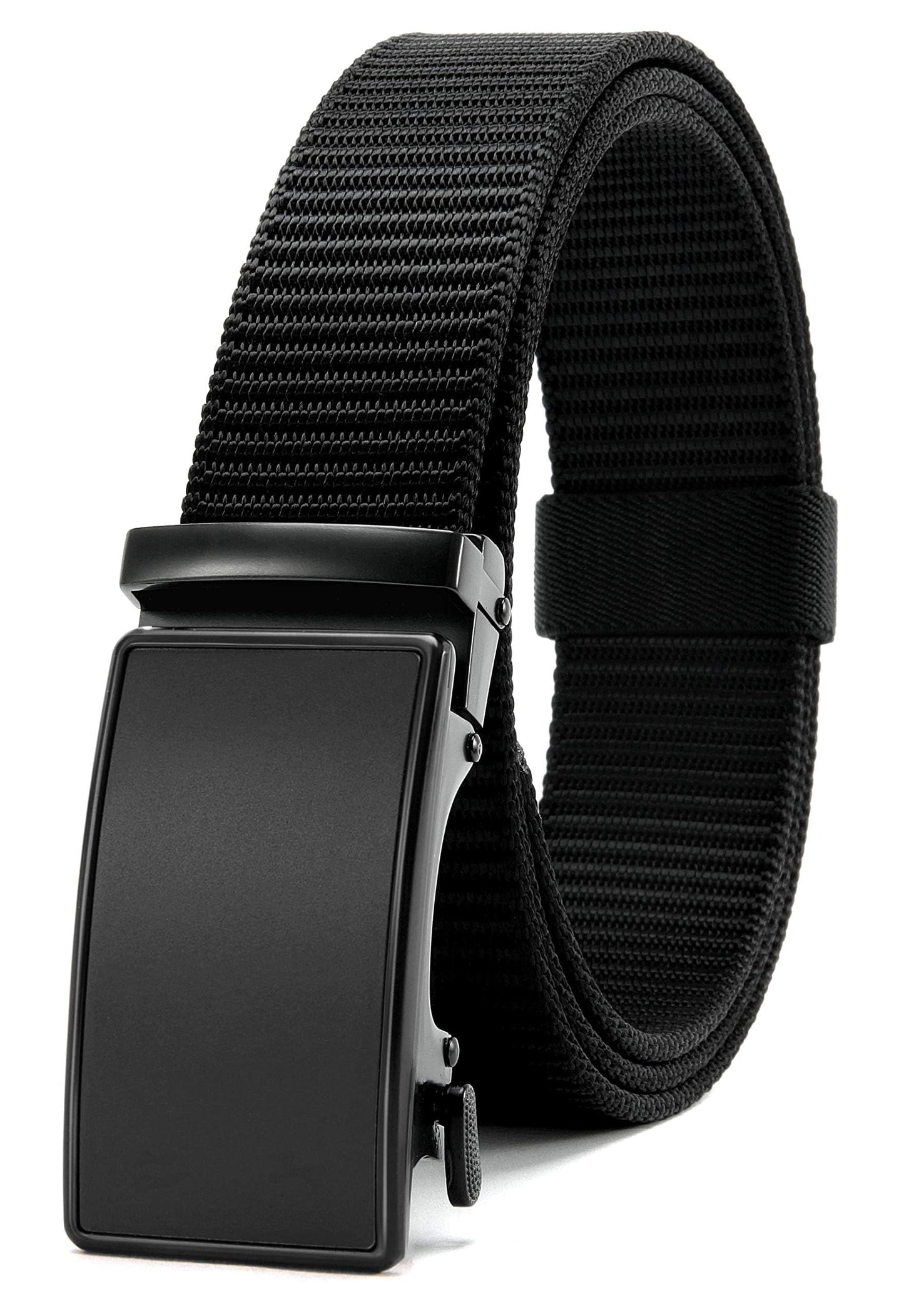 Dluxe Ave. Mens Ratchet Casual Web Nylon Belt/ Black  1 3/8"