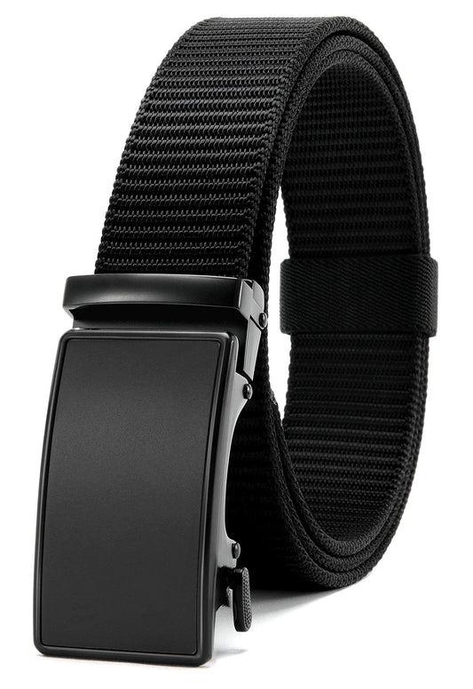 Dluxe Ave. Mens Ratchet Casual Web Nylon Belt/ Black  1 3/8"