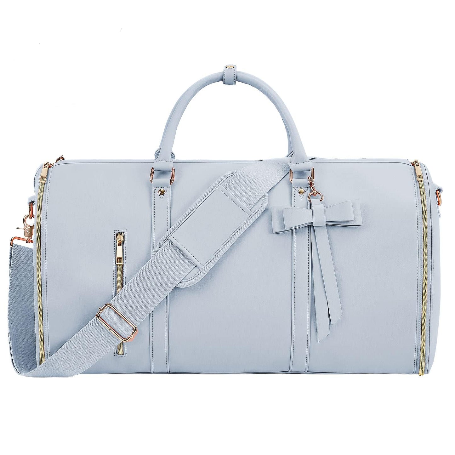Dluxe Ave. Convertible Suit Travel Bag/ Carry On with Toiletry Pocket/ 2 in 1 Foldable/ Blue