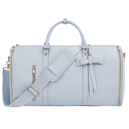 Dluxe Ave. Convertible Suit Travel Bag/ Carry On with Toiletry Pocket/ 2 in 1 Foldable/ Blue