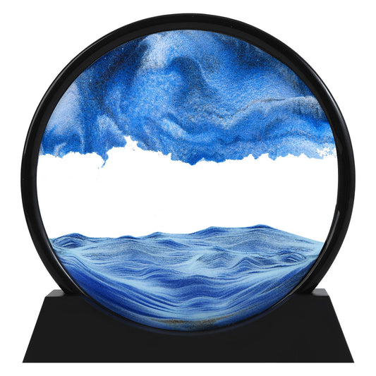 Dluxe Ave. Moving Sand Art Picture Liquid Motion 3D Deep Sea Landscape in Motion,  (Blue 12 inch)