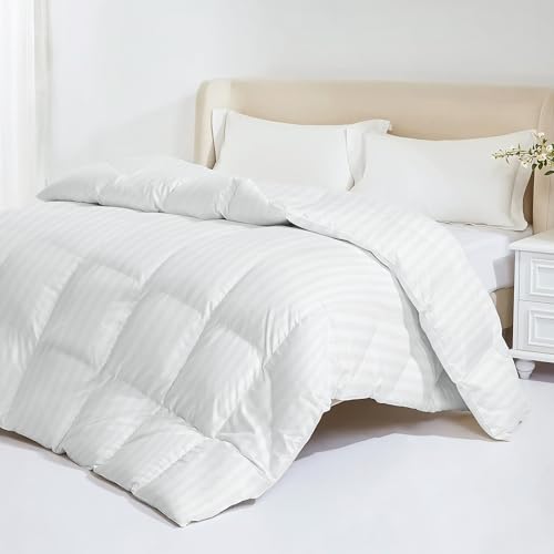 Dluxe Ave. ( KING ) Down Feather Comforter, All Season Hotel Duvet Insert Medium Warmth/ White