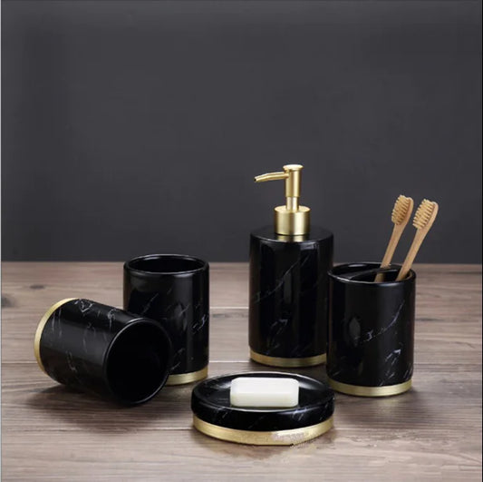 Dluxe Ave. High-End Ceramic Bathroom Accessory Set (5 Pieces)