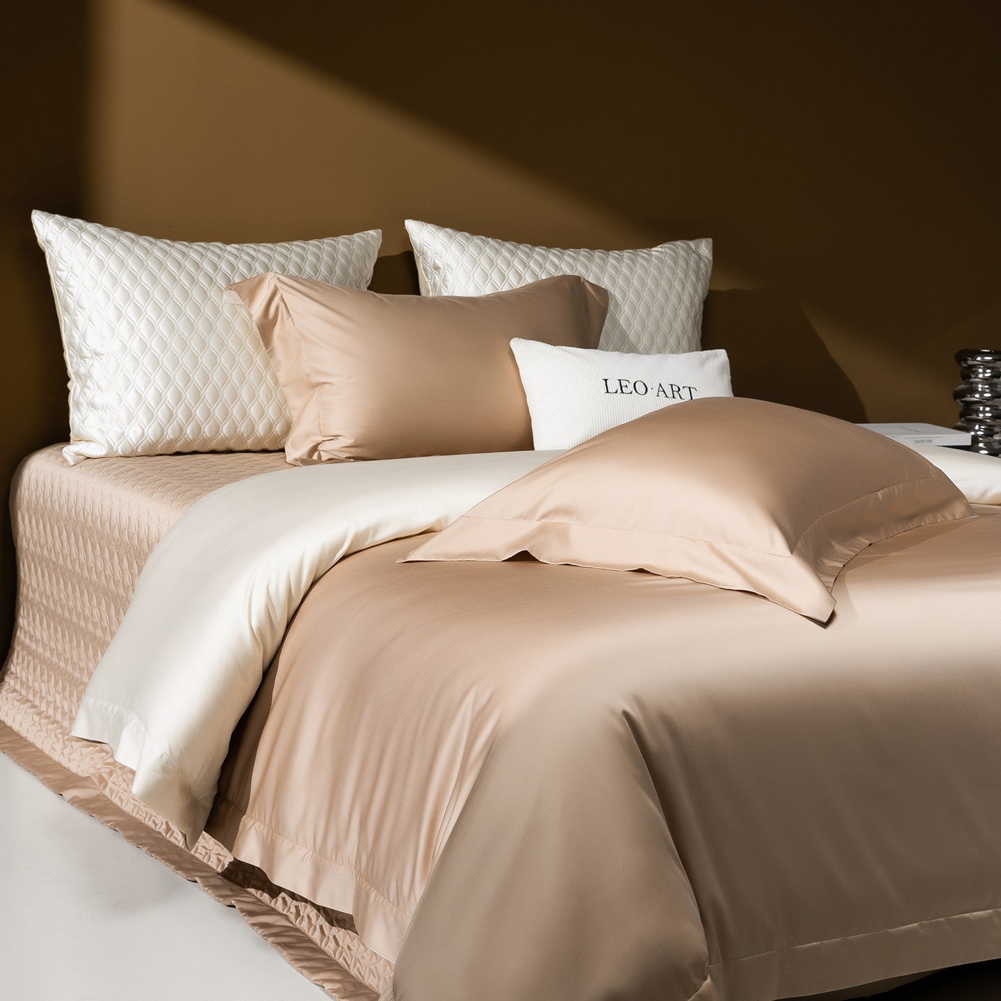 Dluxe Ave. Luxury Tencel Cotton Brushed Bed Cover Set/ One Flat Sheet Two Pillowcases {One Duvet Cover}
