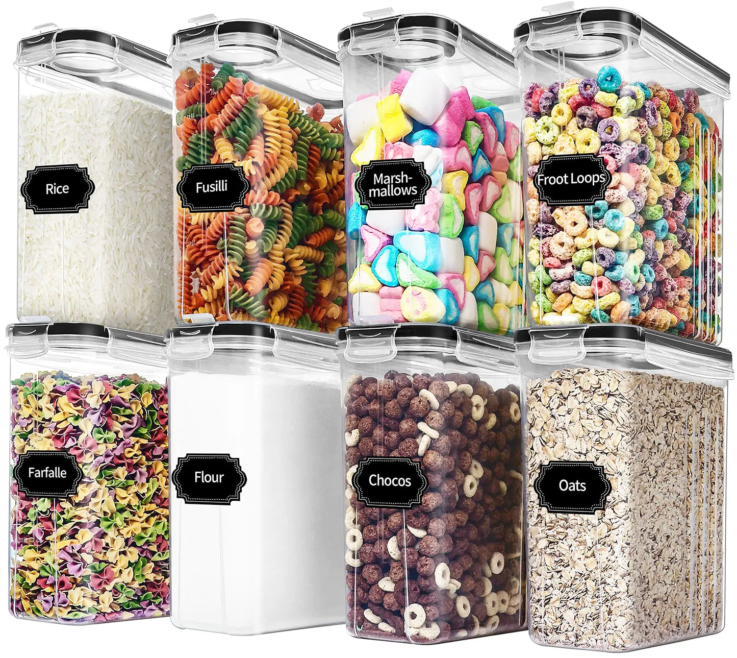 Dluxe Ave. Airtight Food Storage with Lid/ BPA-Free/ 20 Labels