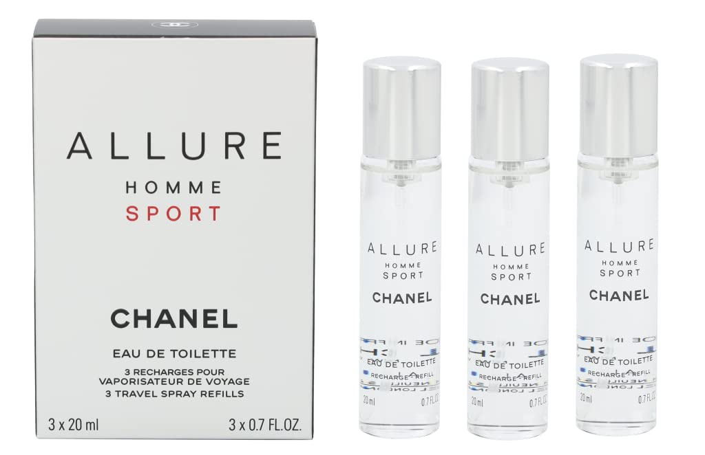 Dluxe Ave. Chanel Allure Homme Sport Eau De Toilette Travel Spray Refills (3 Refills) 3x20ml
