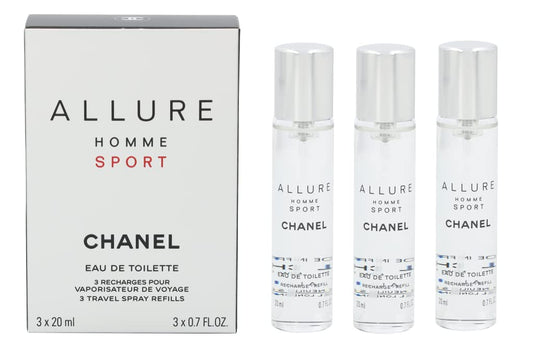 Dluxe Ave. Chanel Allure Homme Sport Eau De Toilette Travel Spray Refills (3 Refills) 3x20ml