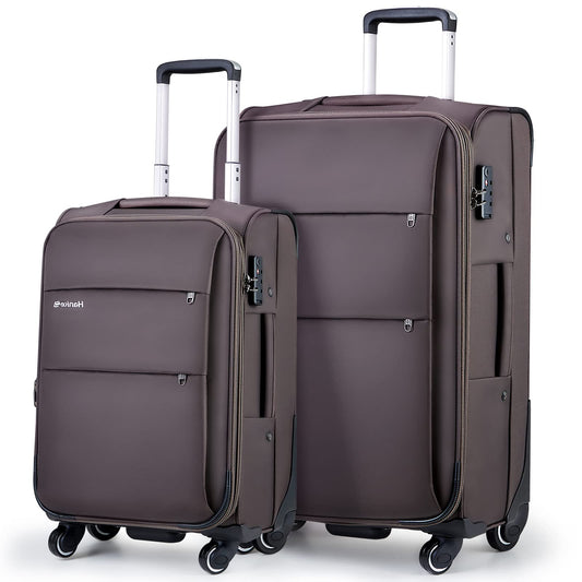 Dluxe Ave. 2 Piece Luggage Sets with Spinner Wheels/ Expandable/ (Coffee)