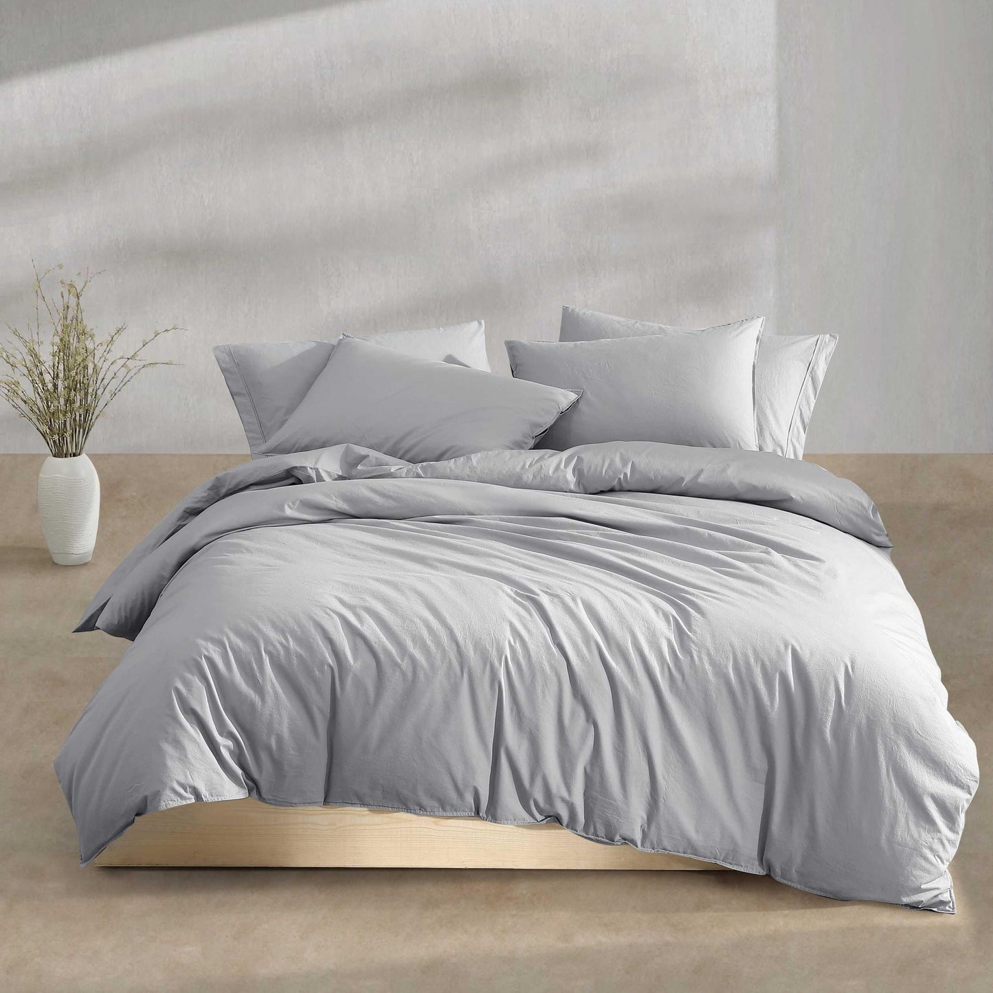 Dluxe Ave. ( QUEEN ) 3 Pcs Calvin Klein {Duvet Cover} Set/  Steel Blue