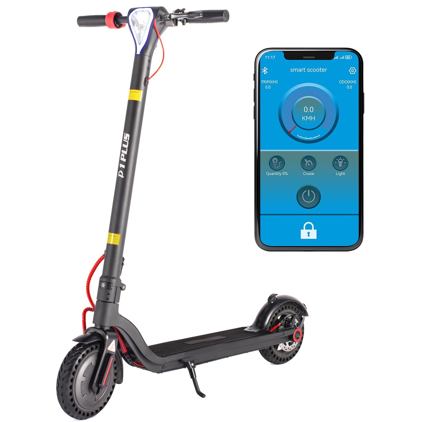 Dluxe Ave. Portable Folding Electric Scooter Adults with Dual Braking System and App Control