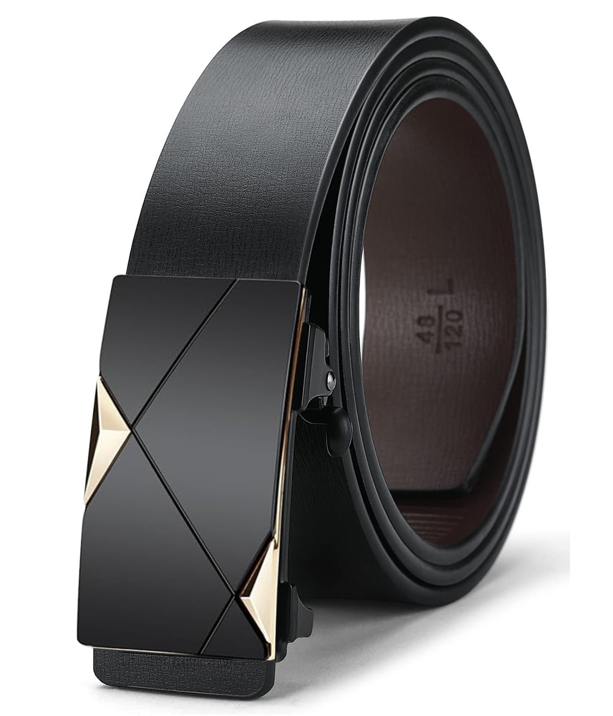 Dluxe Ave. Men Dress Belt Click Buckle/ Adjustable/ Trim to Exact Fit
