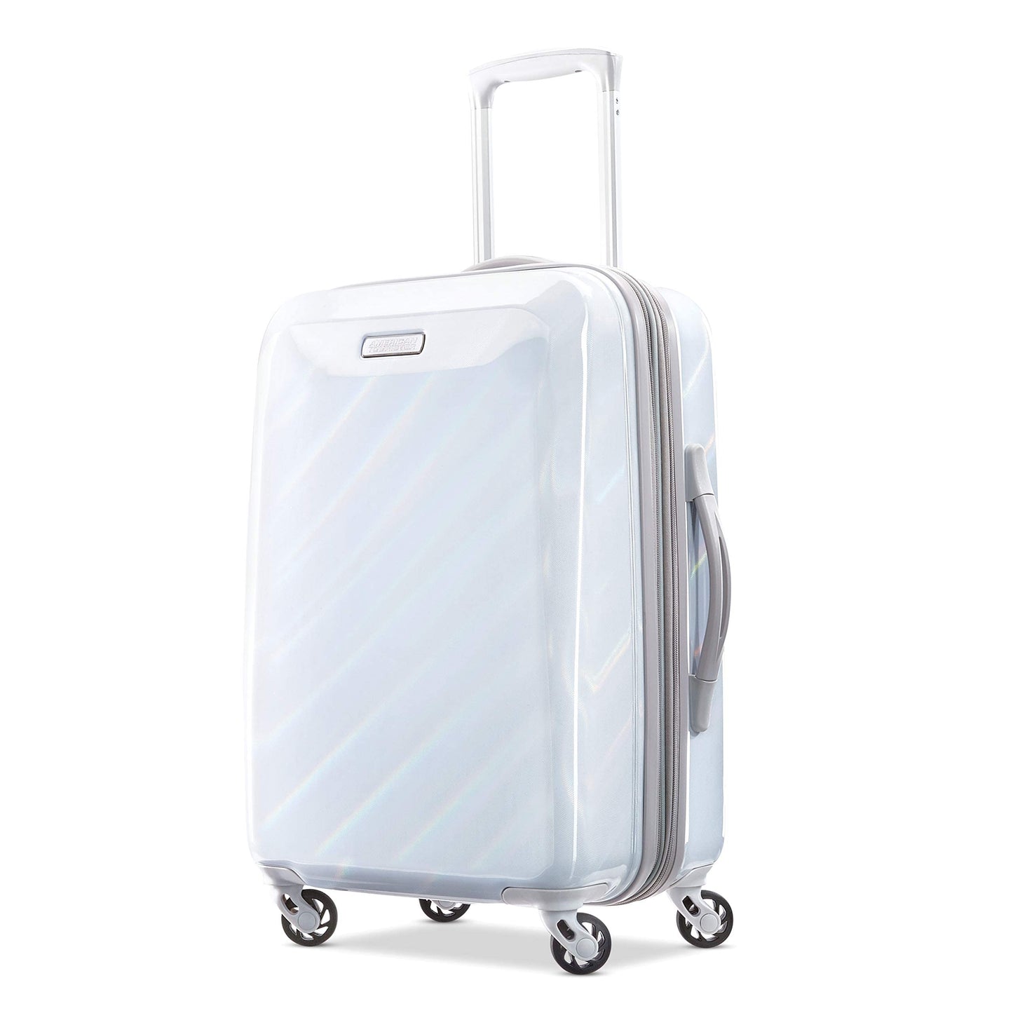 Dluxe Ave. Hardside Expandable Luggage/Spinner Wheels/ (Iridescent White) Carry-On 21-Inch
