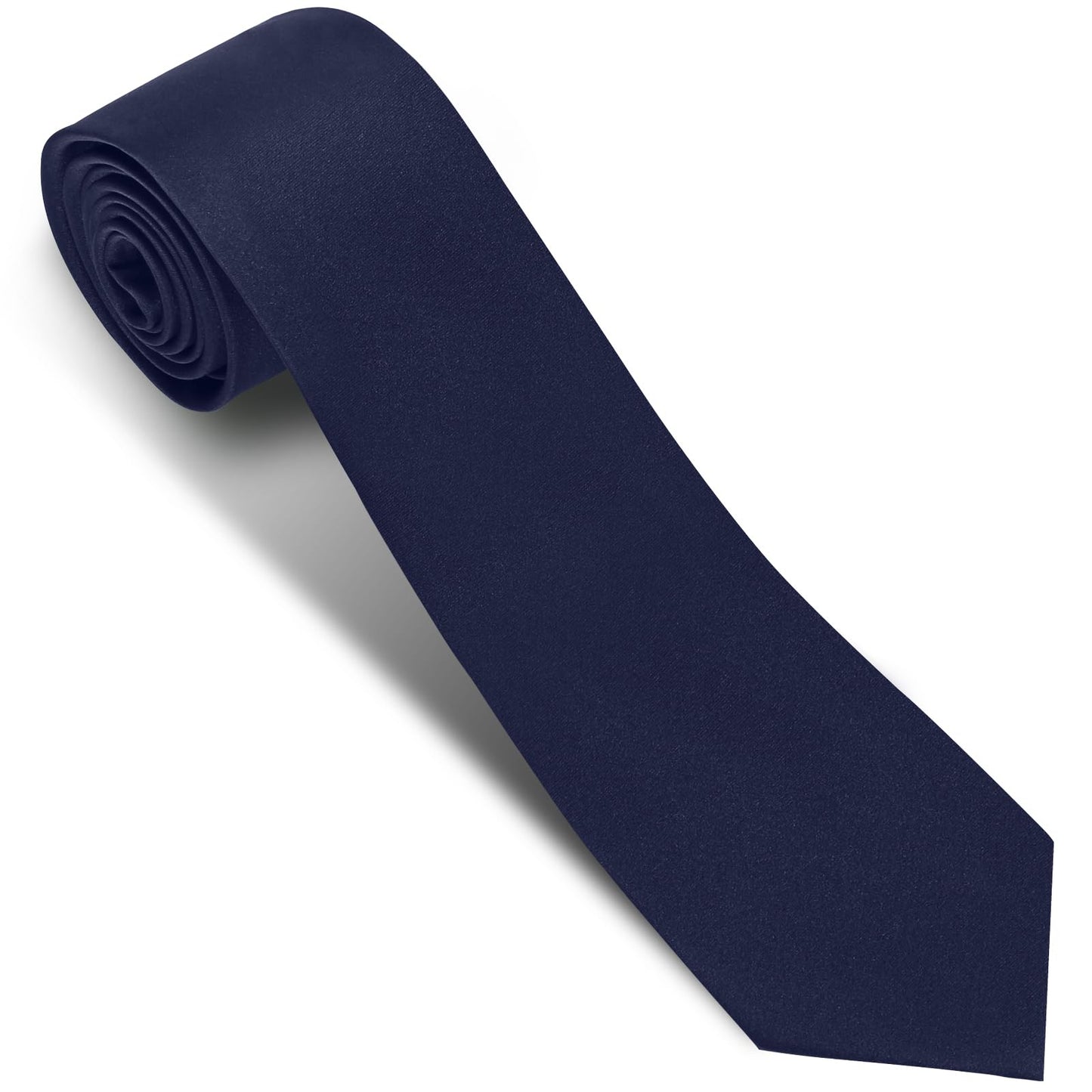 Dluxe Ave.  Mens Ties Solid Pure Color 3.15" (8CM) Necktie Plain Formal Navy Blue Ties For Men