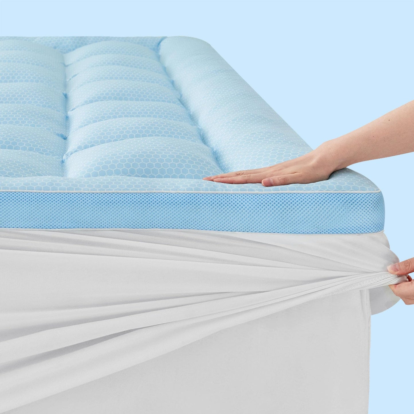 Dluxe Ave. ( KING ) Pillow Top Mattress Topper, Cooling Mattress, with 8"-21" Deep Pocket