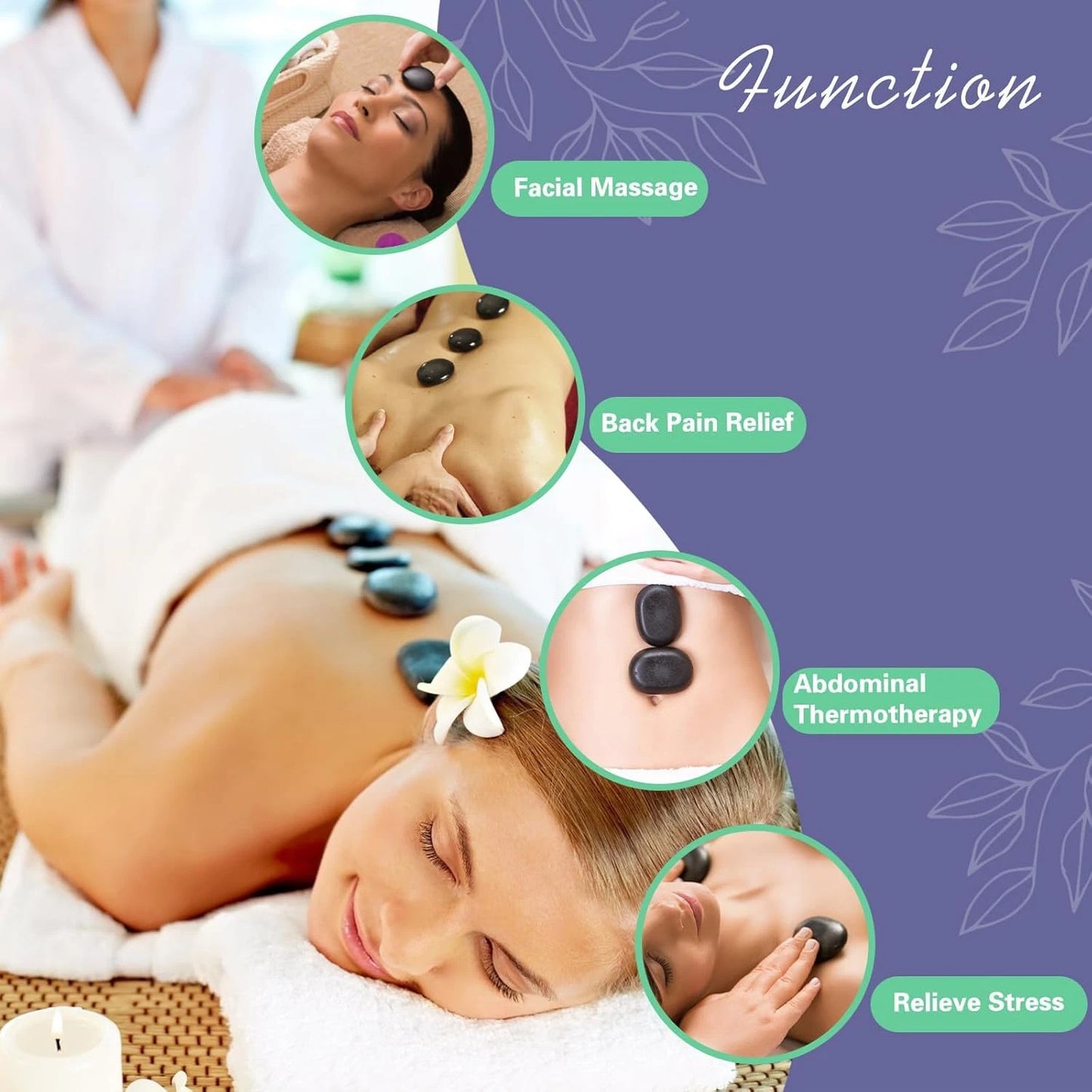 Dluxe Ave. Hot Stones Massage Set with Temperature Adjustment/ 10 Pcs