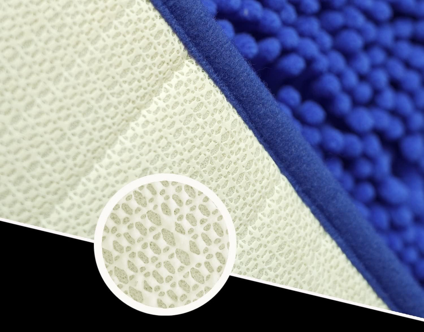 Dluxe Ave. Bathroom Rugs 3 Piece Set/ Super Absorbent/ Strong PVC,/ Non Slip Backing (Royal Blue)