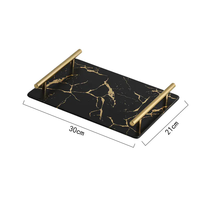 Dluxe Ave. Nordic Marble Pattern Ceramic Rectangular Tray