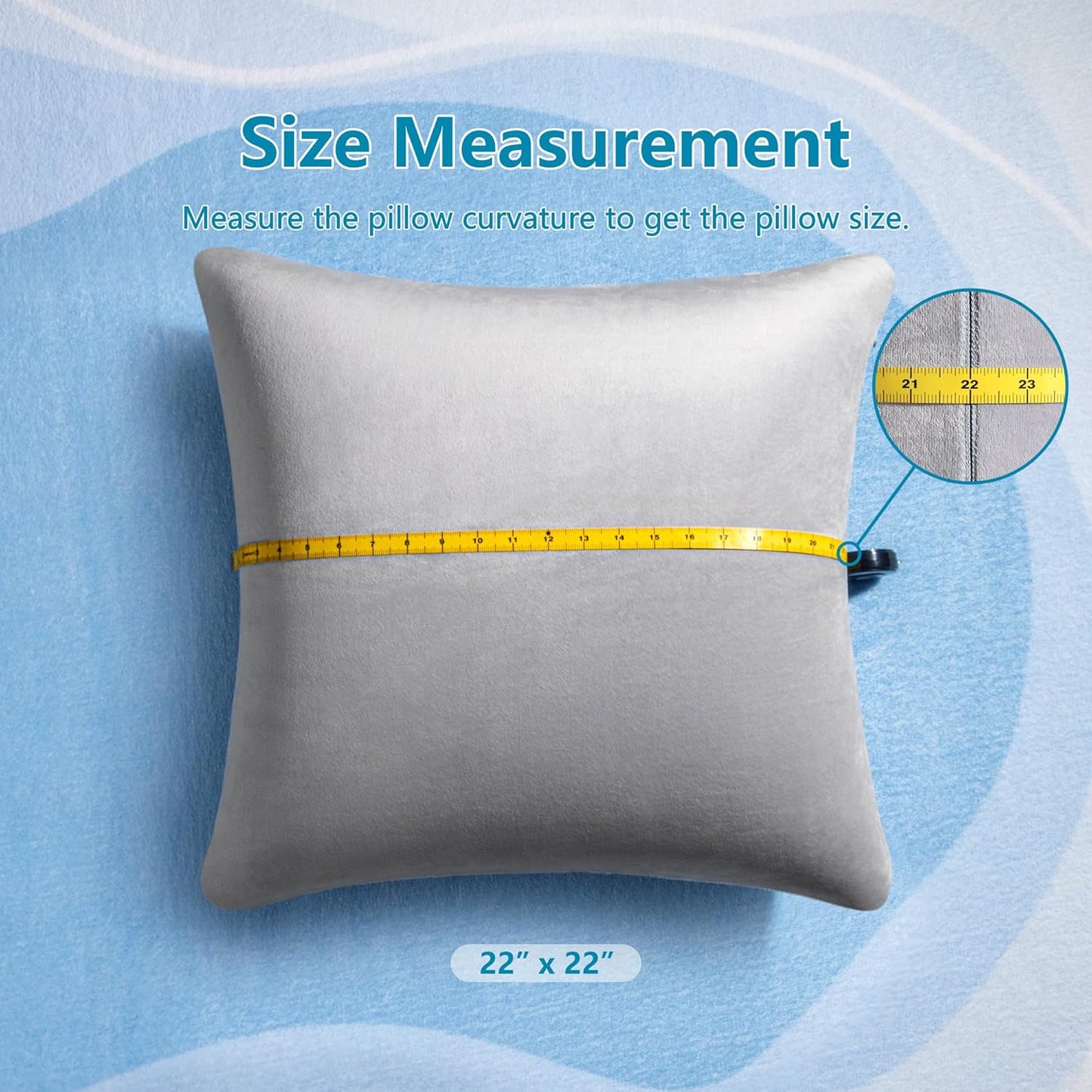 Dluxe Ave. AM AEROMAX 22 ×22 Pillow Insert/ Set of 2/ Memory Foam/ Grey