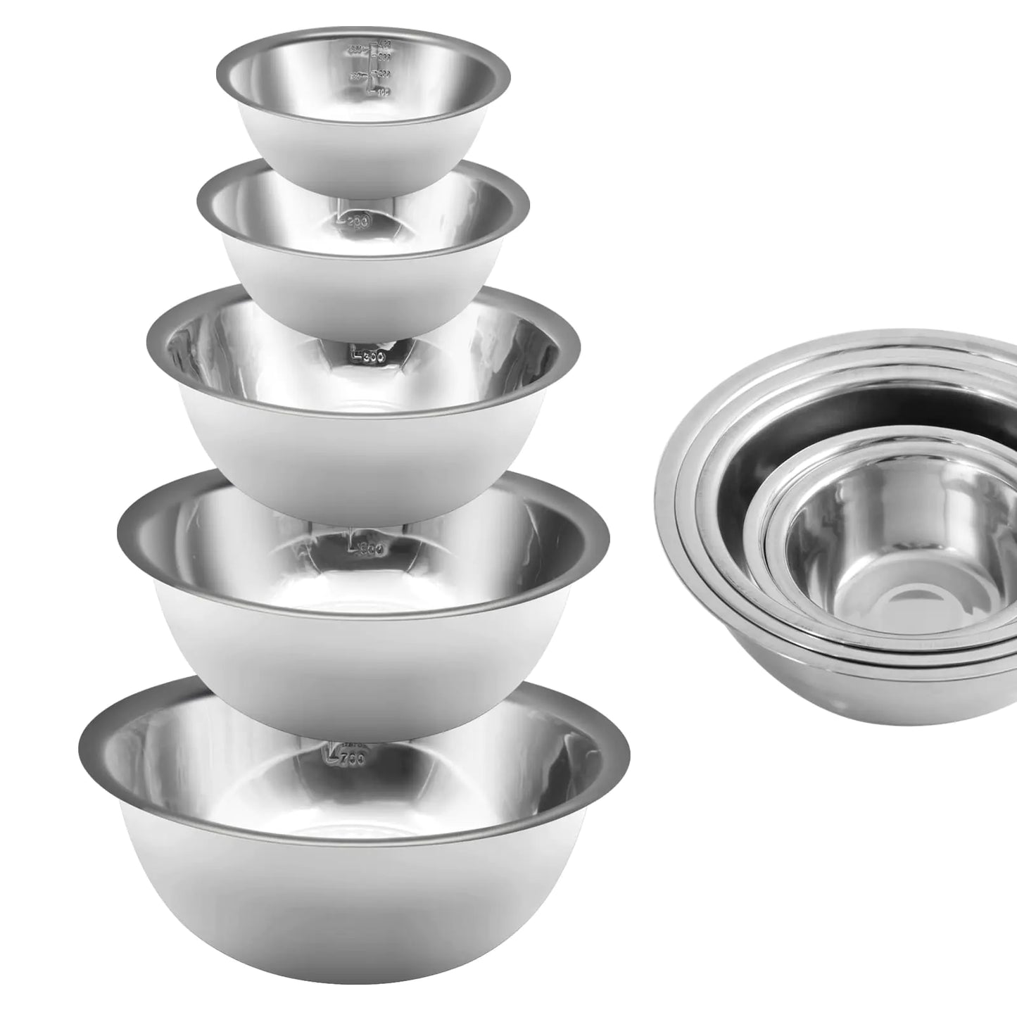 Dluxe Ave. Set of 5 Stainless Steel Mixing Bowls
