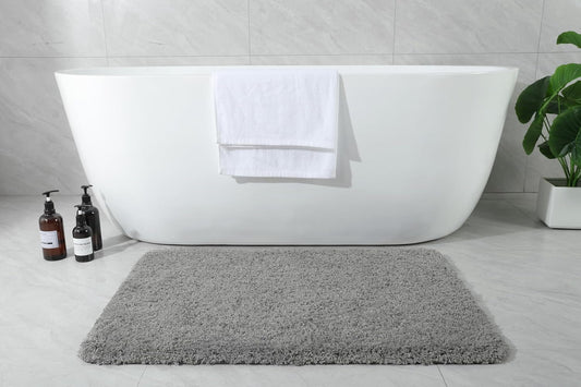 Dluxe Ave. Luxury Long Bathroom Runner Rug, 24x48 Inch/ Thick Soft and Absorbent Microfiber (Grey)