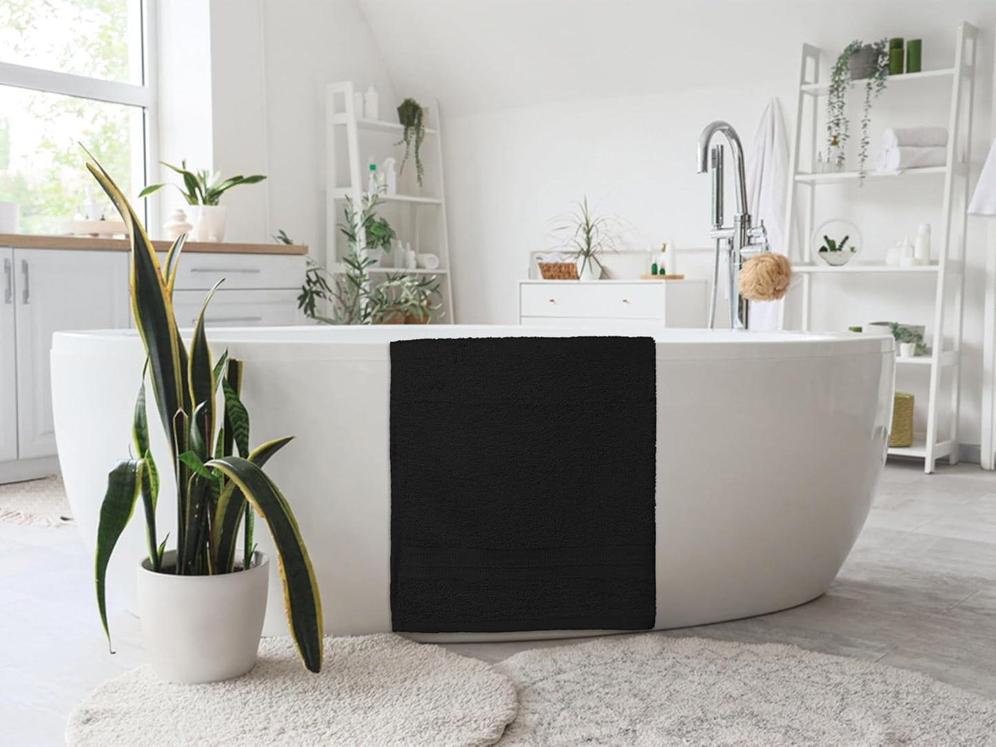 Dluxe Ave. 100% Cotton Bath Towels/ Soft Highly Absorbent Towels (Black)