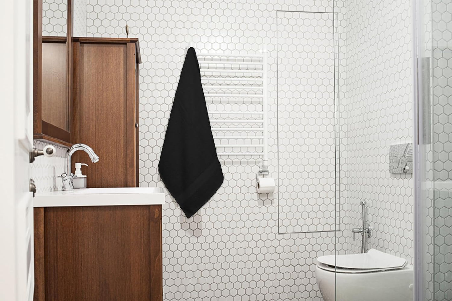 Dluxe Ave. 100% Cotton Bath Towels/ Soft Highly Absorbent Towels (Black)
