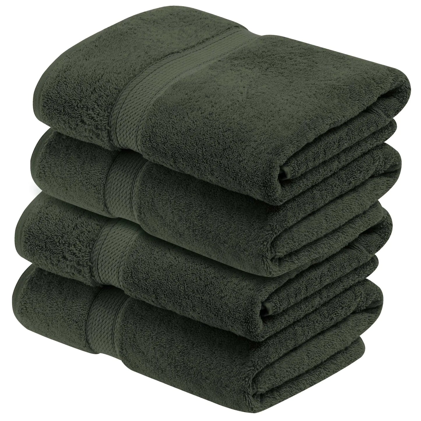 Dluxe Ave.  ( Out of Stock) BNM Egyptian Cotton Heavyweight Towels Ideal For Bathroom Shower Spa 800 GSM Bath Towels Highly-Absorbent Luxury Bathroom Essentials Soft Plush Home Basics Bath Towel Set of 4 Forest Green