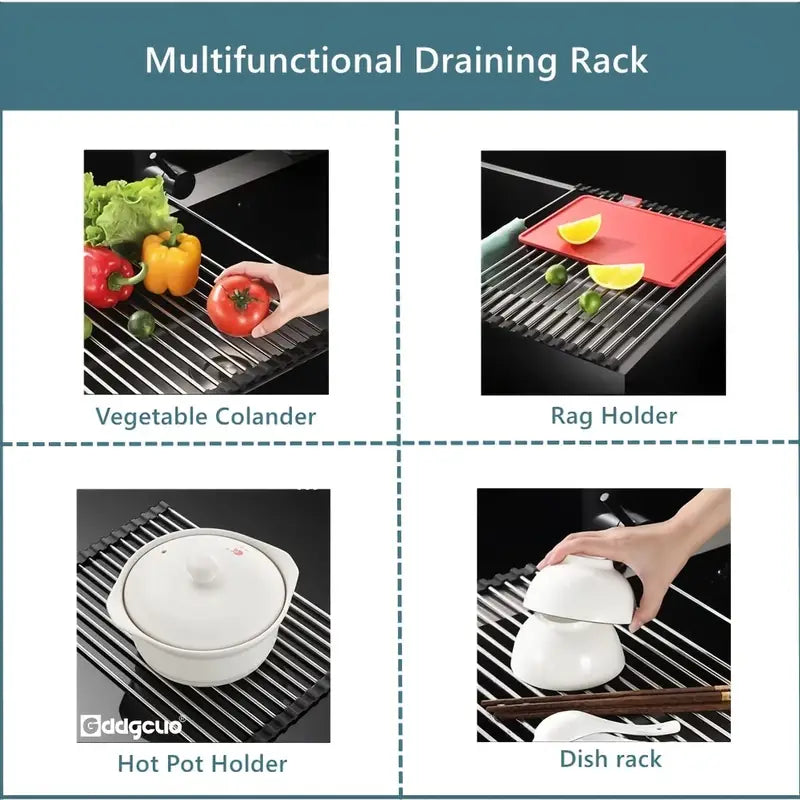 Dluxe Ave. Multifunctional Roll-Up Dish Drying Rack (1 Piece)