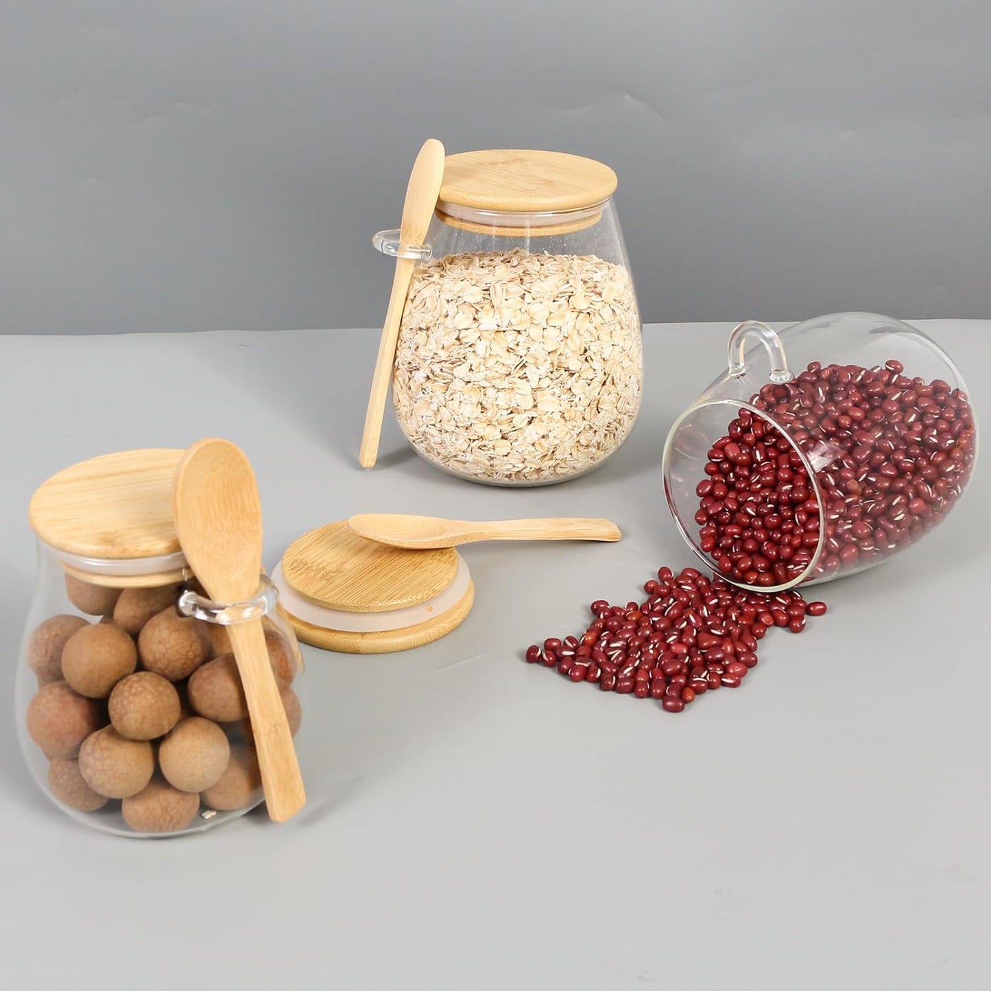 Dluxe Ave. Airtight Spice Containers / Glass Tea Canister (One)