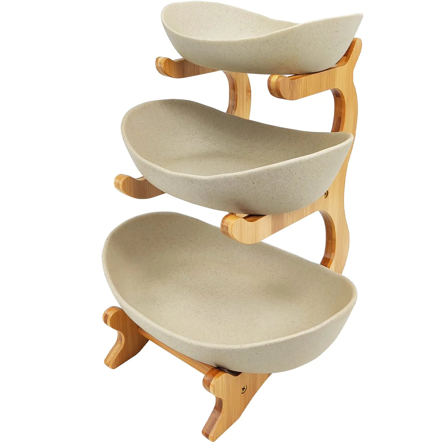 Dluxe Ave. 3 Tier Fruit Basket for Kitchen Counter/ Ceramic/ Large