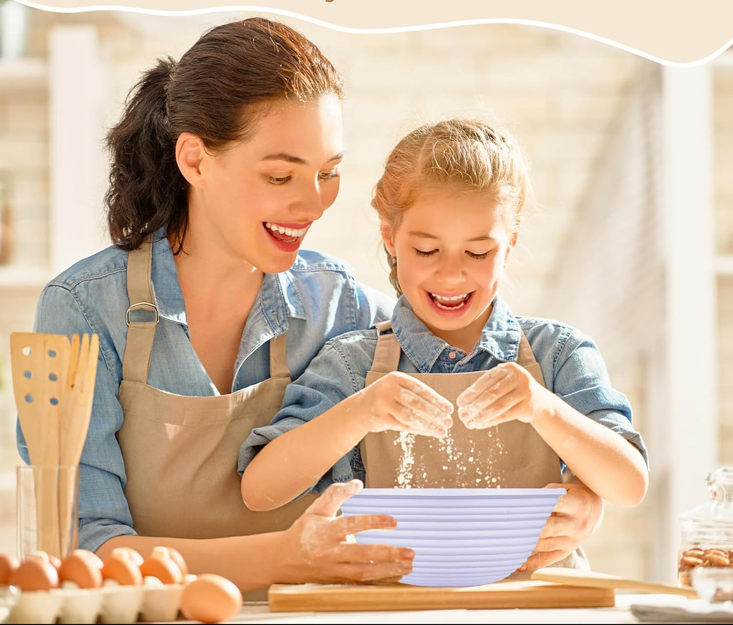 Dluxe Ave. Aledo Sourdough Bread Proofing Basket Kit 2  Bread Making Baking Accessories Set Tools Supplies - Lavender