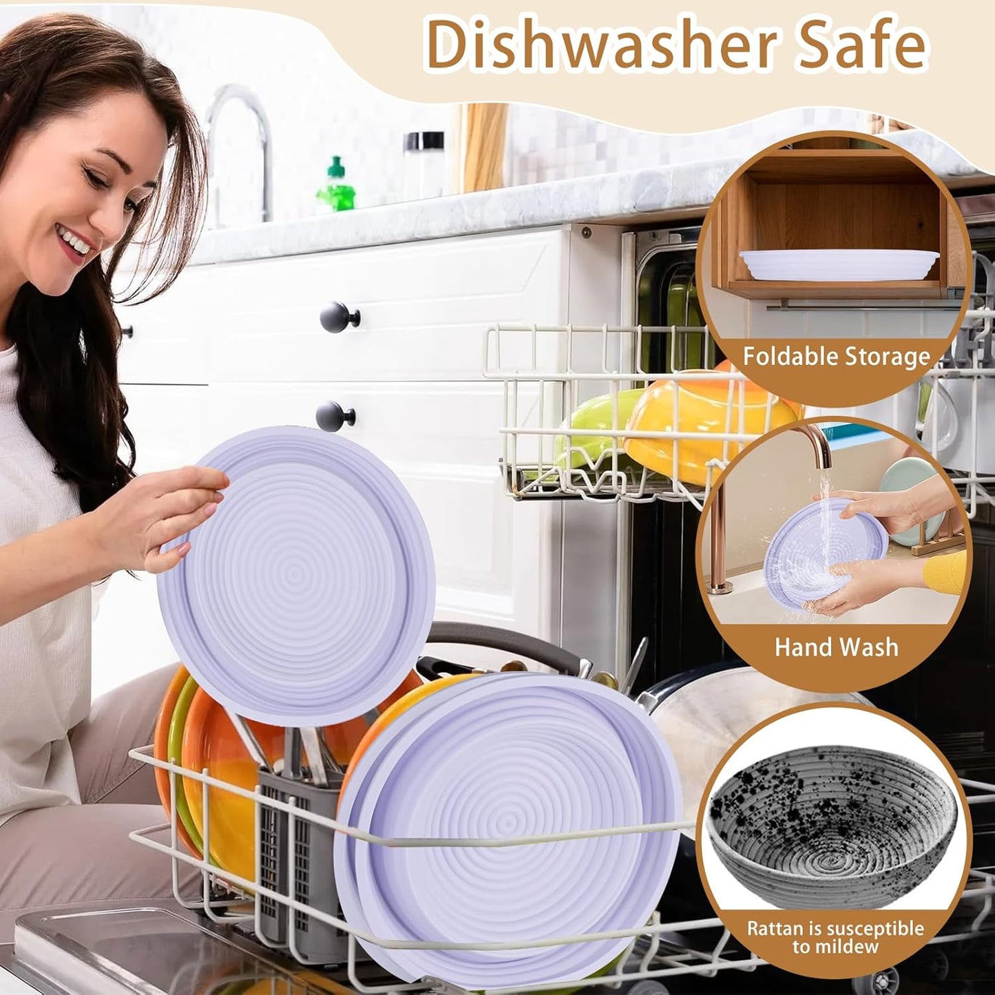 Dluxe Ave. Aledo Sourdough Bread Proofing Basket Kit 2  Bread Making Baking Accessories Set Tools Supplies - Lavender