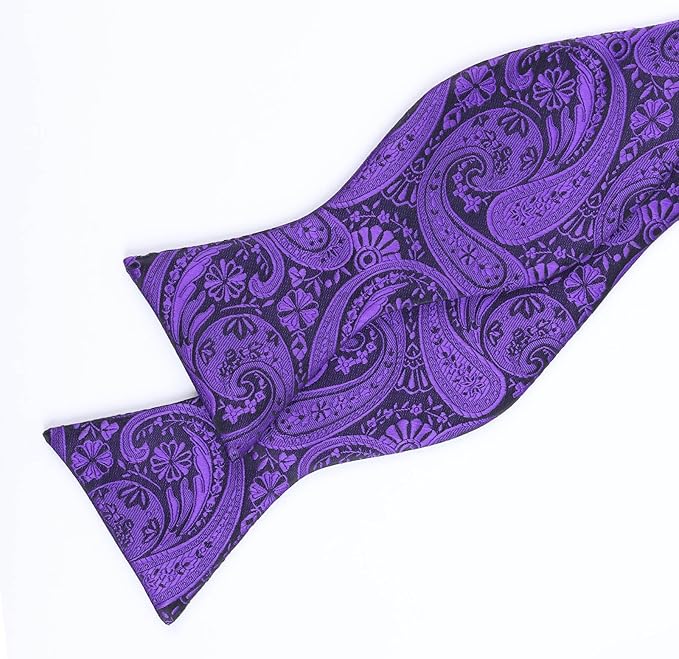 Dluxe Ave. Mens Paisley Bow Tie & Pocket Square Set/ Maroon