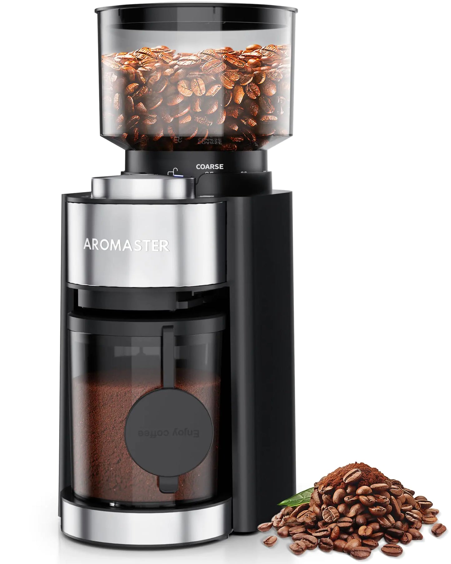 Dluxe Ave. Coffee Bean Grinder with 25 Grind Setting/ 2-12 Cups (Black)