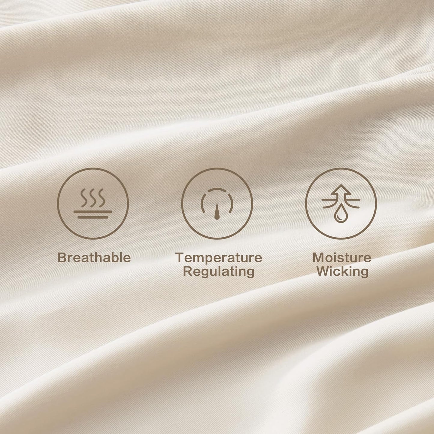 Dluxe Ave. ( CALI./ KING) 4 Pcs Sheet Set/ 100% Viscose Derived from Bamboo/ Deep Pocket Up to 16"/  Hotel Luxury/ Beige