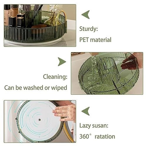 Dluxe Ave. 360 ° rotary makeup organizer bathroom counter organizer