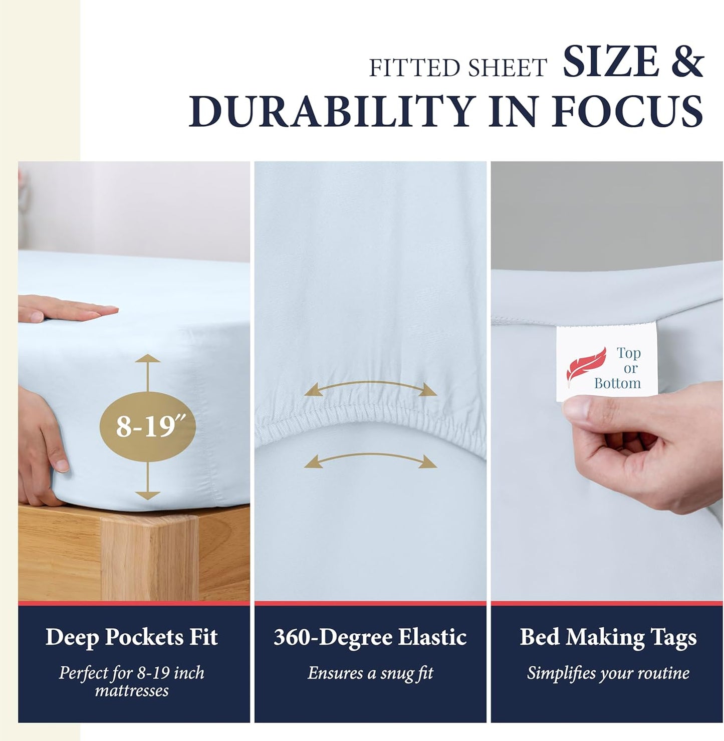 Dluxe Ave. ( CALI./ KING ) 4 Pcs 100% Egyptian Cotton Sheets/ Light Blue